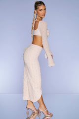 Embellished Maxi Skirt In Blush