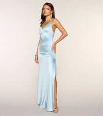 Casey Satin Low Back Mermaid Formal Dress