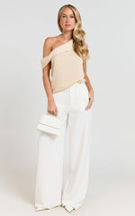 Indah Top - Draped Off Shoulder Top in Ivory