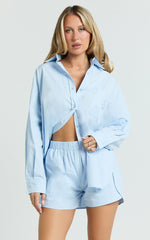 The Hunger Project x Showpo - THP Collared Button Up Long Sleeve Shirt in Blue