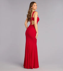 Sheila Glitter Lace-Up Formal Dress
