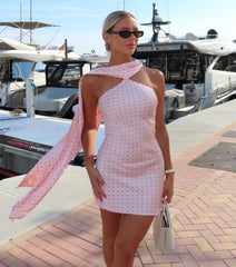 Soft Spoken Drama Polka Dot Satin Mini Dress