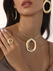 Open Circle Necklace & Ring Set