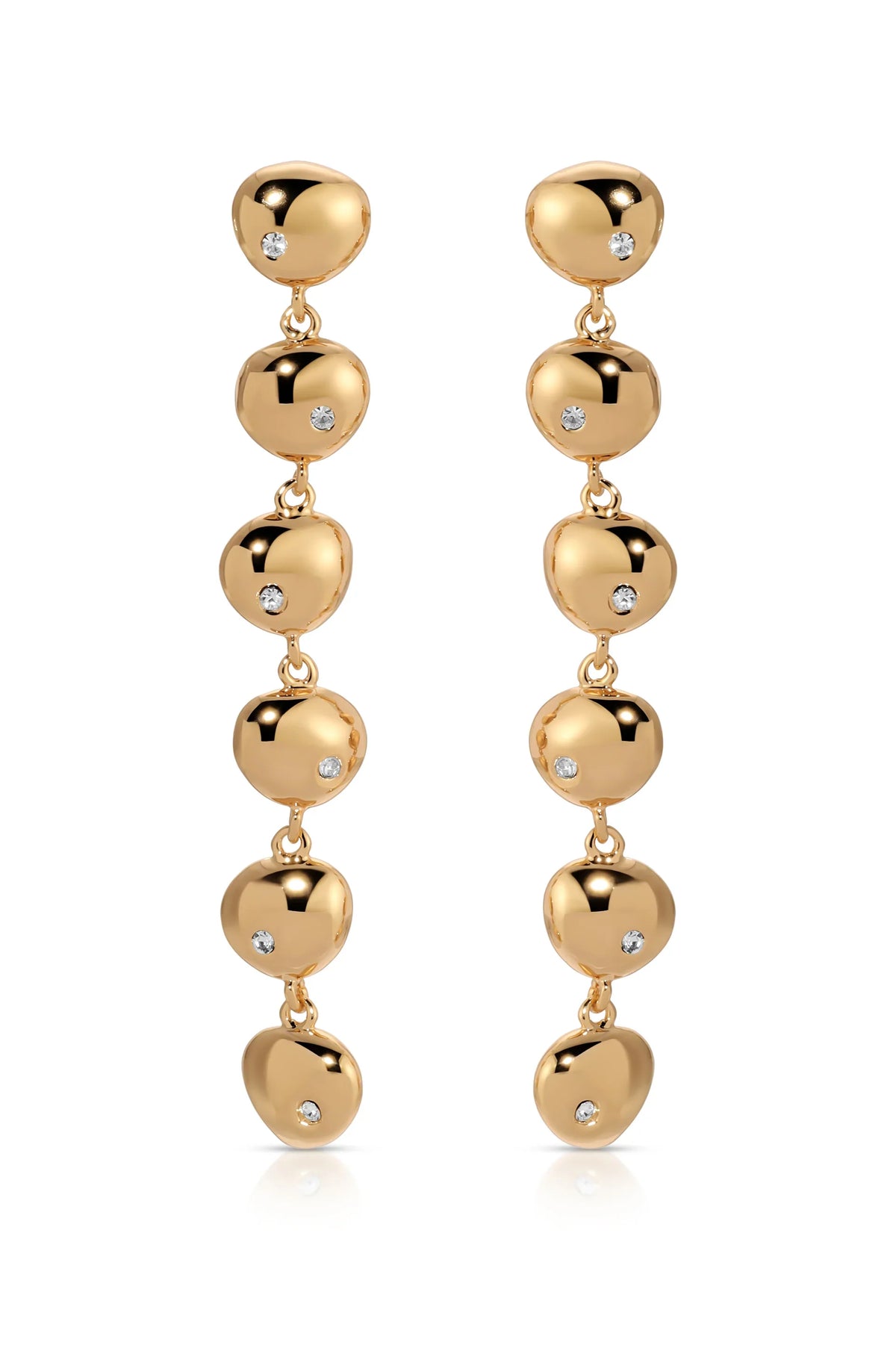 Polished Pebble Linear Dangle Earrings