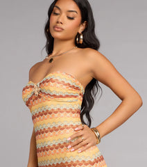 Golden Glow Strapless Maxi Dress