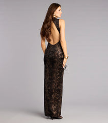 Mina Snake Print Cutout Mermaid Dress