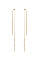 Crystal Baguette Threader Earrings