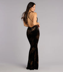 Dalia Floral Velvet Mermaid Formal Dress