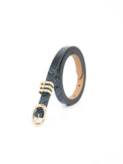 Classic Skinny Belt in Grey Snake