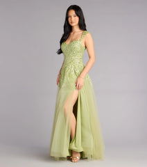 Ashley Applique Lace-Up Tulle Ball Gown