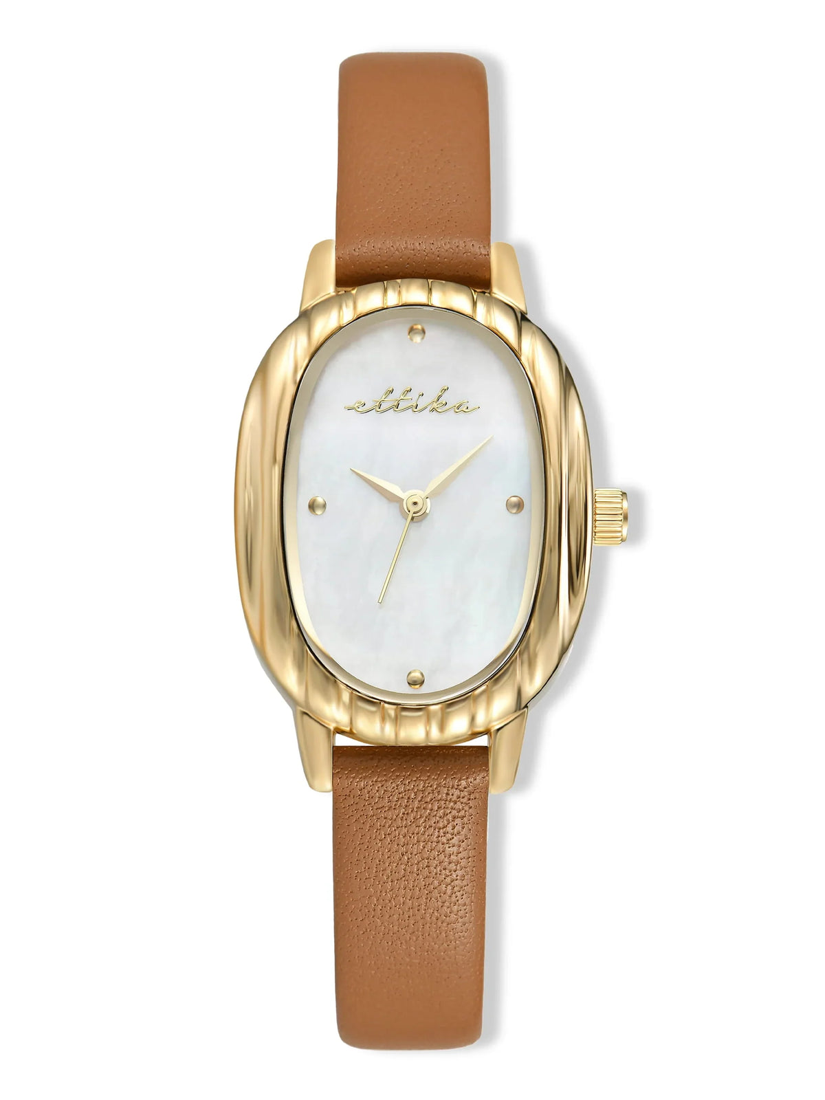 Timeless Texture Cognac Leather Watch