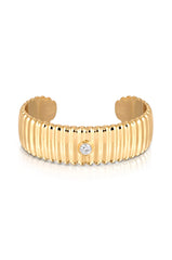 Ribbed Crystal Cuff