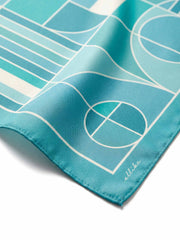 Blue Geometric Color Blocked Scarf