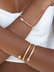 Marquise Coiled Snake Bangle