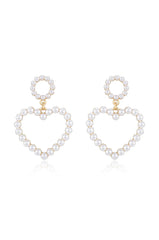 Loving Pearl Heart Earrings