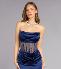Jacklyn Satin Corset Mermaid Formal Dress