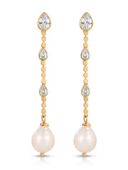 Droplet Crystal and Pearl Earring