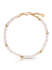 Rose Polished Pebble Anklet