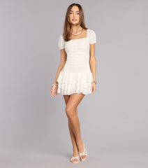 Dreamy Eyelet Ruffle Mini Dress