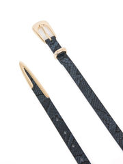 Modern Saddle Belt in Grey Snake