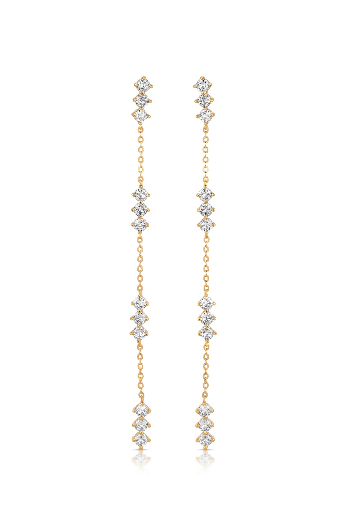 Linear Crystal Drop Earrings