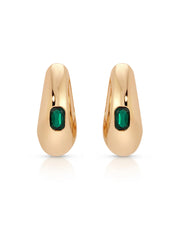 Emerald Deco Hoops