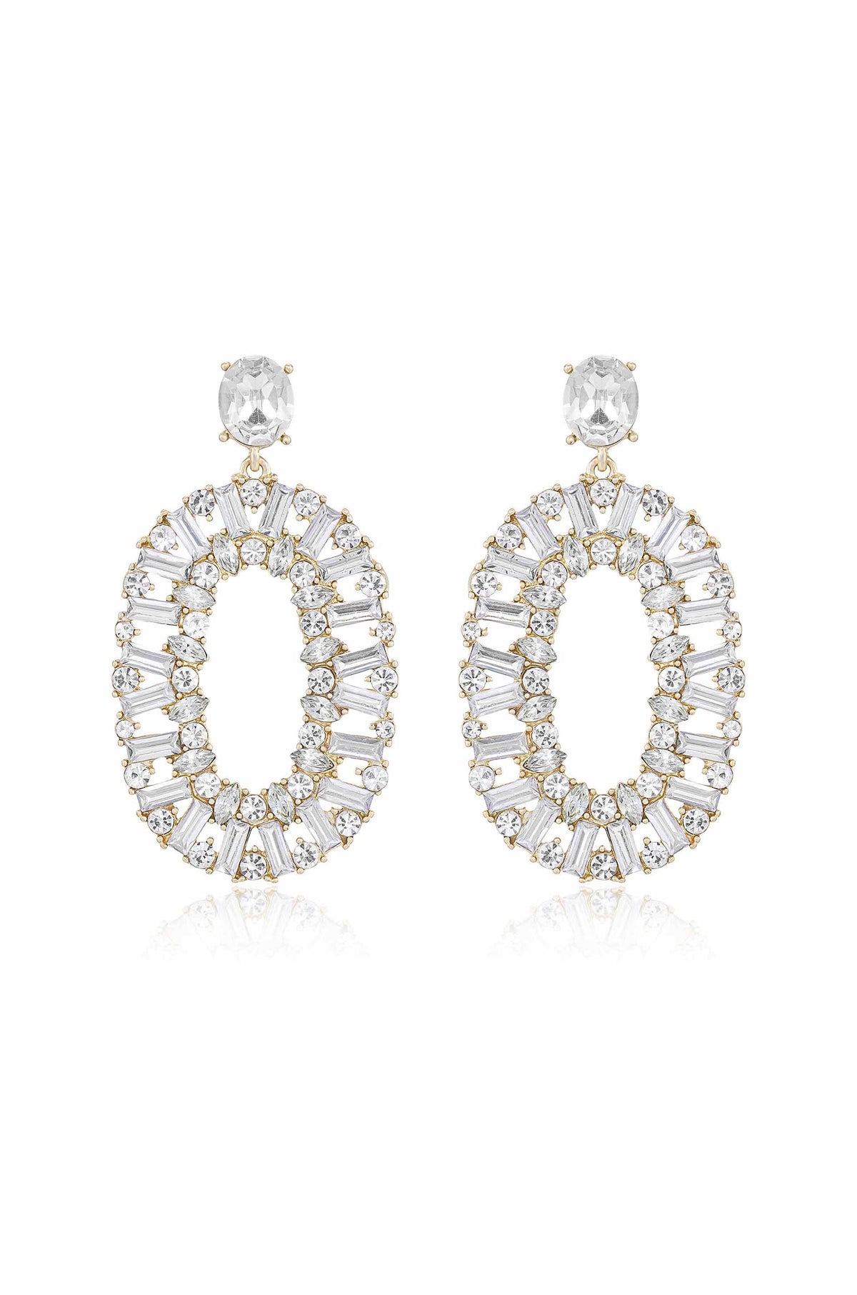 Sparkle Oval Dangle Earrings