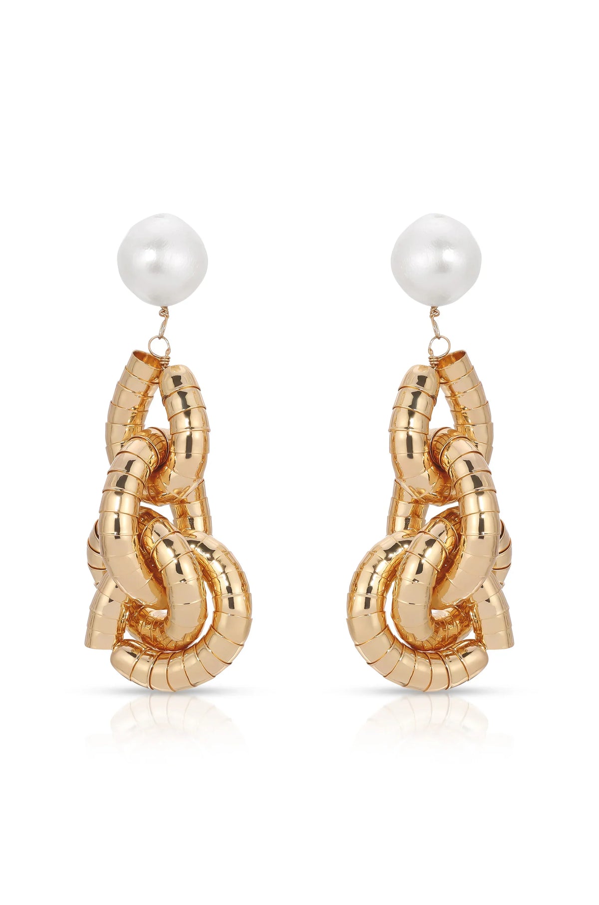 Liquid Gold Pearl Drop Earrings