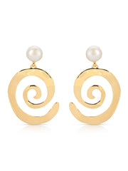 Aura Swirl Pearl Earrings