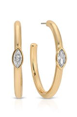 Large Marquise Crystal Hoops