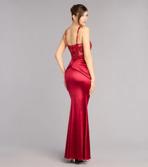 Tiffany Satin Beaded Corset Formal Dress