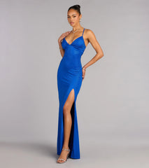 Liliana Rhinestone Lace-Up Formal Dress