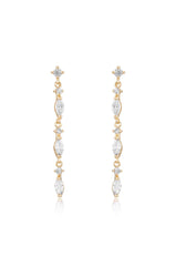 Dainty Linear Crystal Drop Earrings