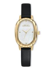 Timeless Texture Black Leather Watch