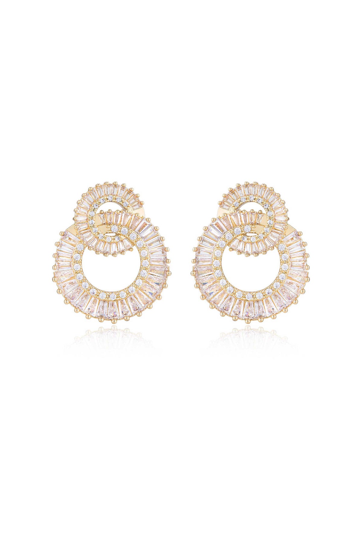 Rotating Circles Crystal Earrings