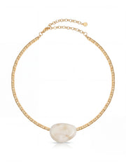 Beaded Bone Nugget Necklace