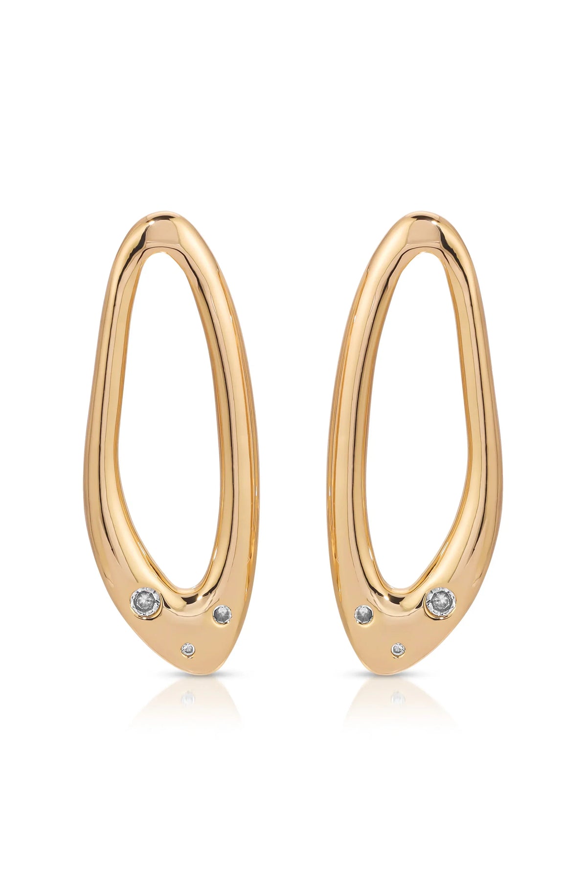 Molten Crystal Dotted Oval Earrings