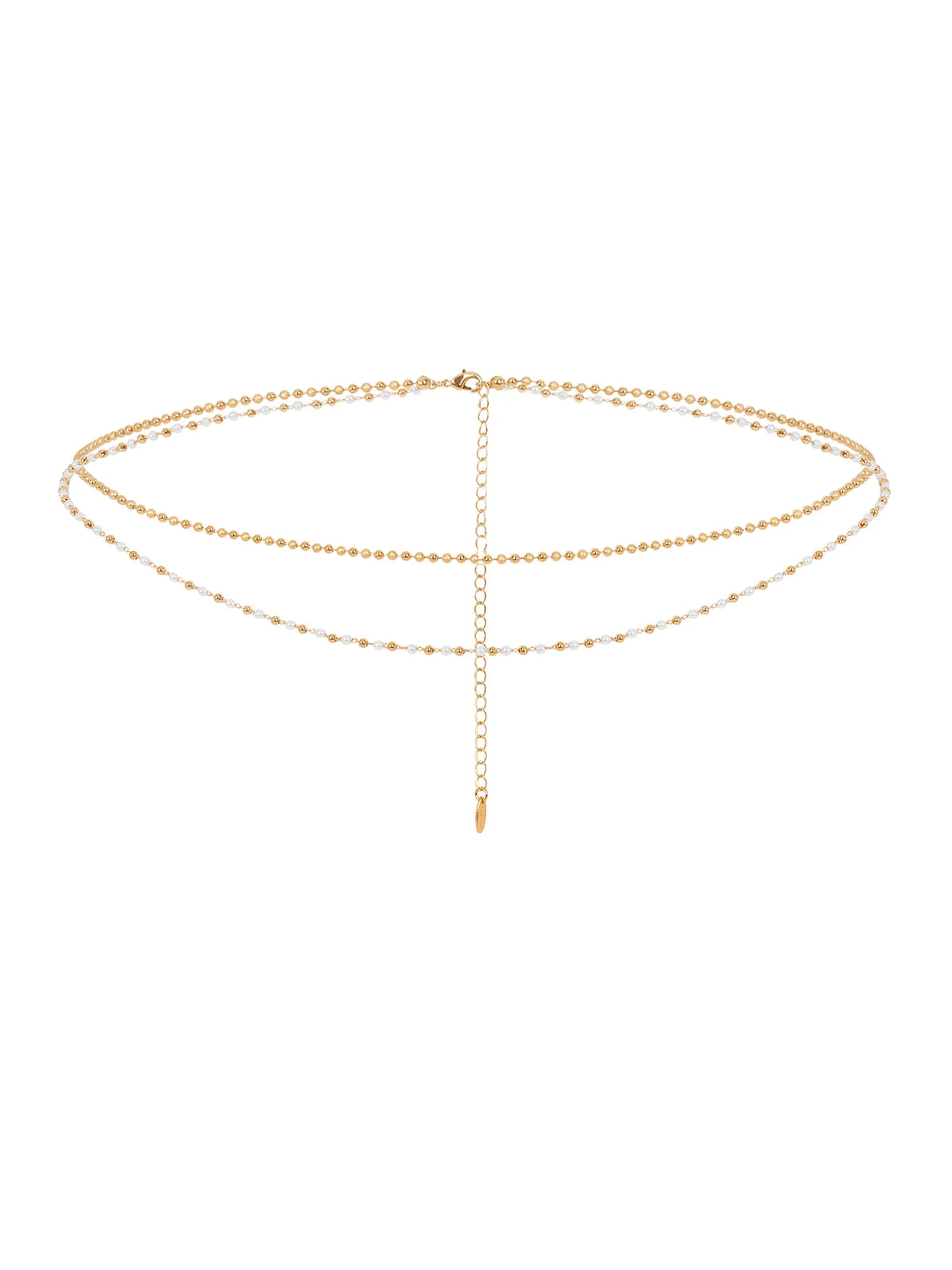 Pearl Strand Gold Body Chain