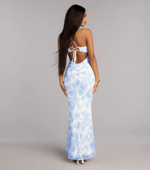 Kassie Beaded Sequin Floral Formal Dress