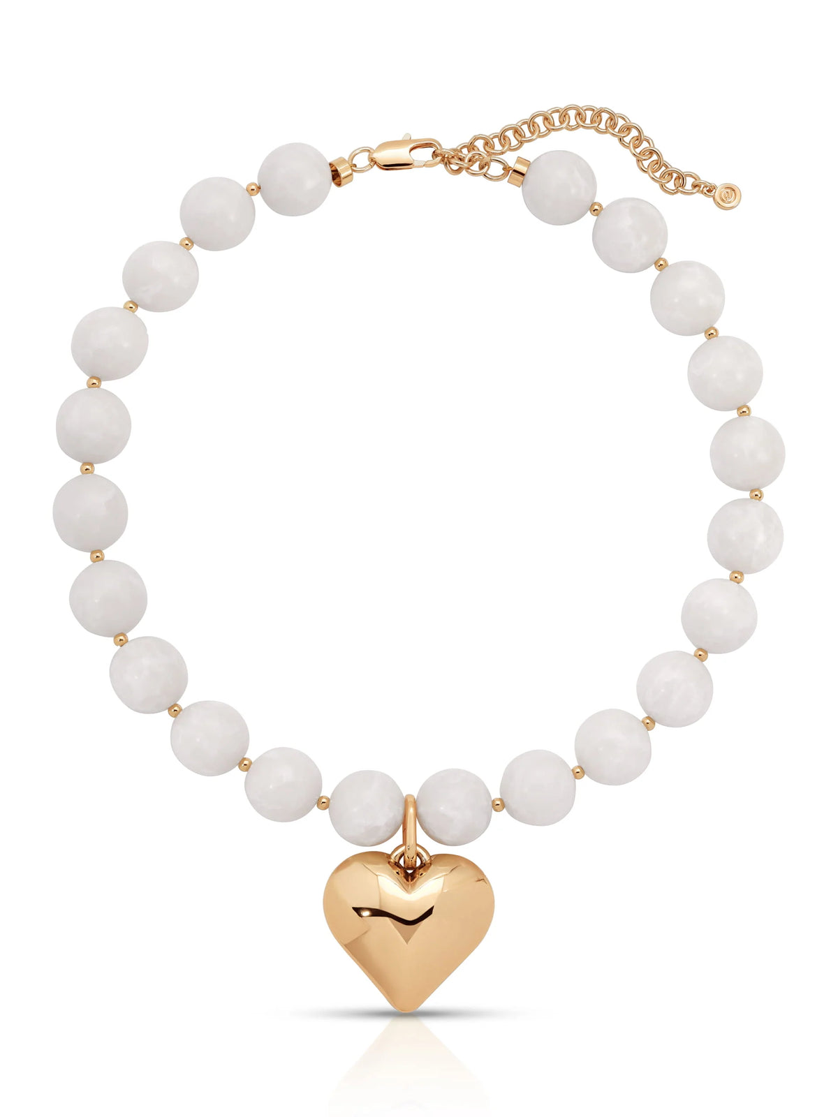 Luck and Love Bone Stone Heart Necklace