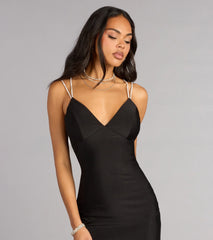 Eve V-Neck Rhinestone Lace-Up Formal Dress