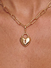 Heart Lock Charm Necklace