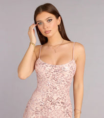 Addilyn Sequin Floral Lace Mermaid Dress